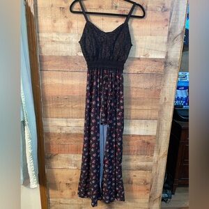 Floral and eyelet lace Romper